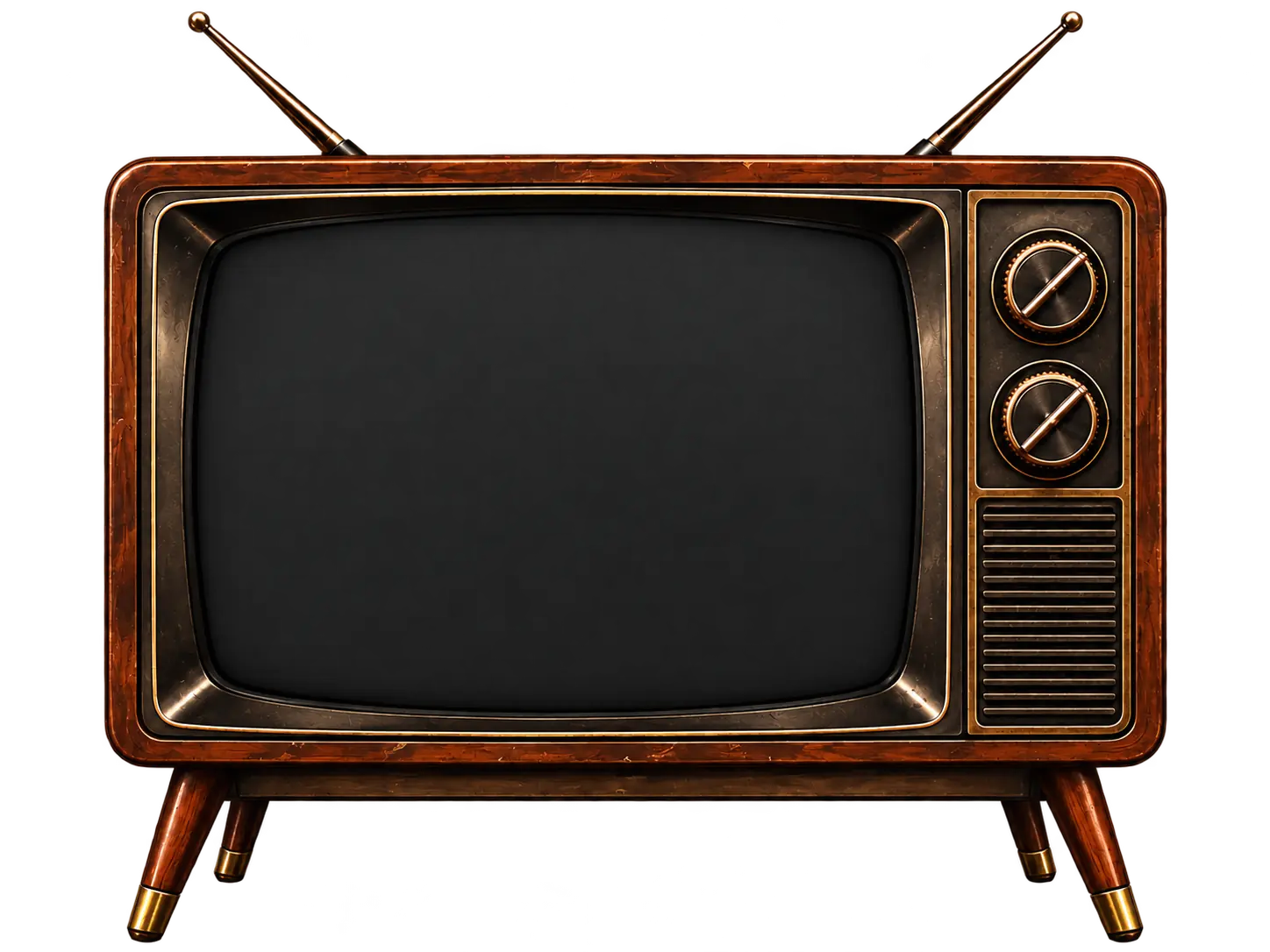 Ceviz kasalı, antenli retro televizyon